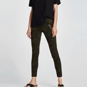 Zara Camouflage Moto Jeans size 8